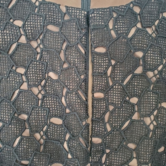 Diane von Furstenberg Delian Lace Pebble Black Dress Fitted Cocktail Women's 10 - Picture 5 of 12